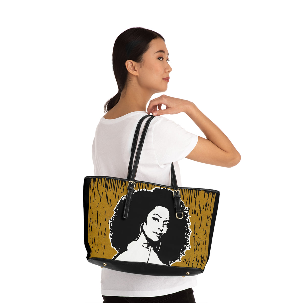 "Angela Bassett Gold Series Tribute"  PU Leather Shoulder Bag