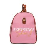 LOVEABLE CREATIONS Pink Glam Cosmetic Travel Bag – Waterproof Duffle for Makeup & Toiletries