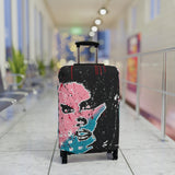 Unbothered Luggage Cover – Pink & Teal Pop Art Travel Protector