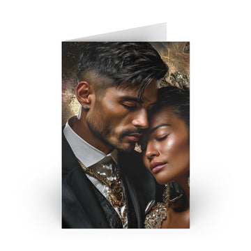 Romantic Luxe Greeting Card — Intimate Couple Portrait (Blank Inside)