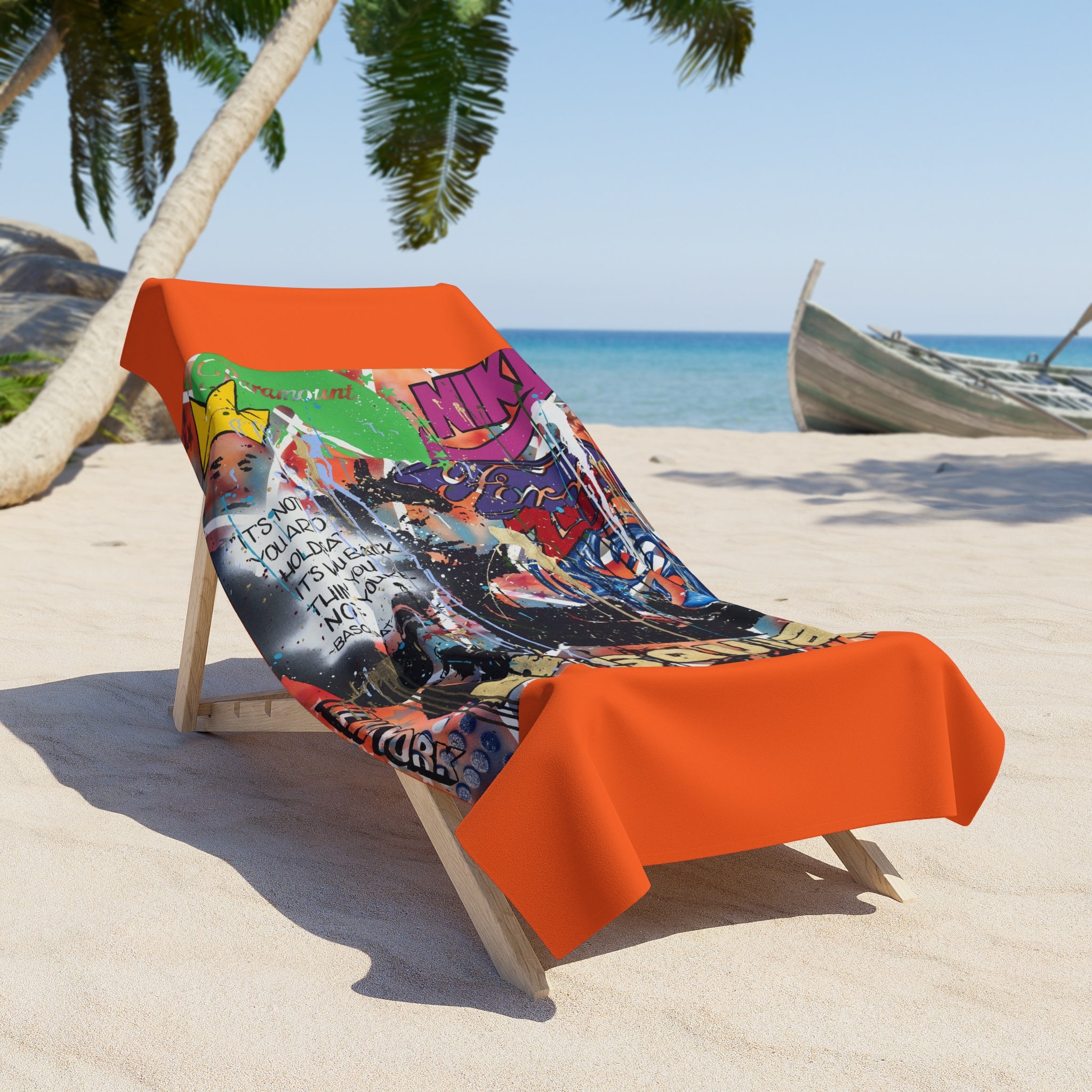 "Warhol/Basquiat Tribute"  Graffiti Beach Towel