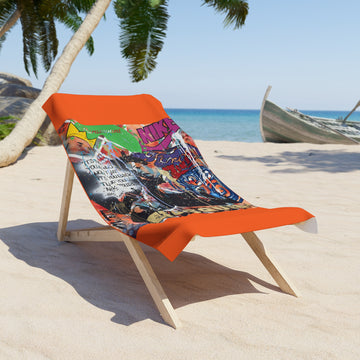 "Warhol/Basquiat Tribute"  Graffiti Beach Towel