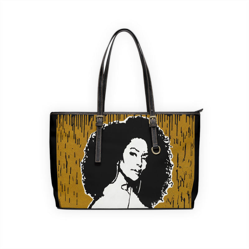 "Angela Bassett Gold Series Tribute"  PU Leather Shoulder Bag