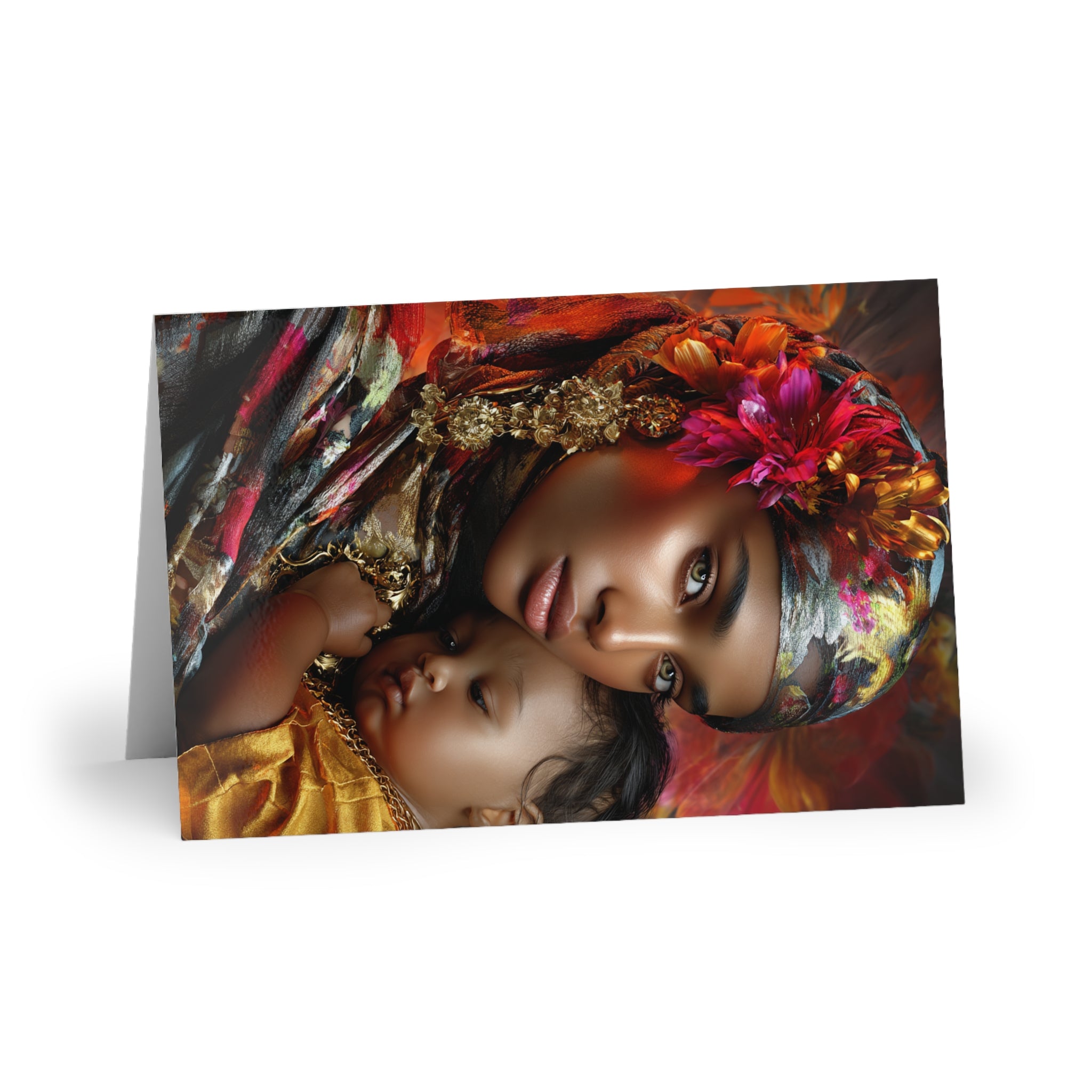 Greeting Card — Mother and Child Portrait (Blank Inside)