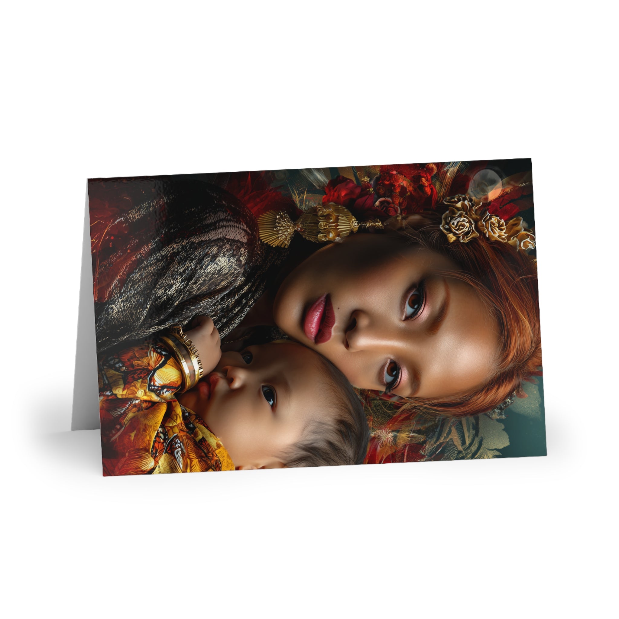 Greeting Card - Mother and Child Portrait Art Card (Single or 10-Pack)