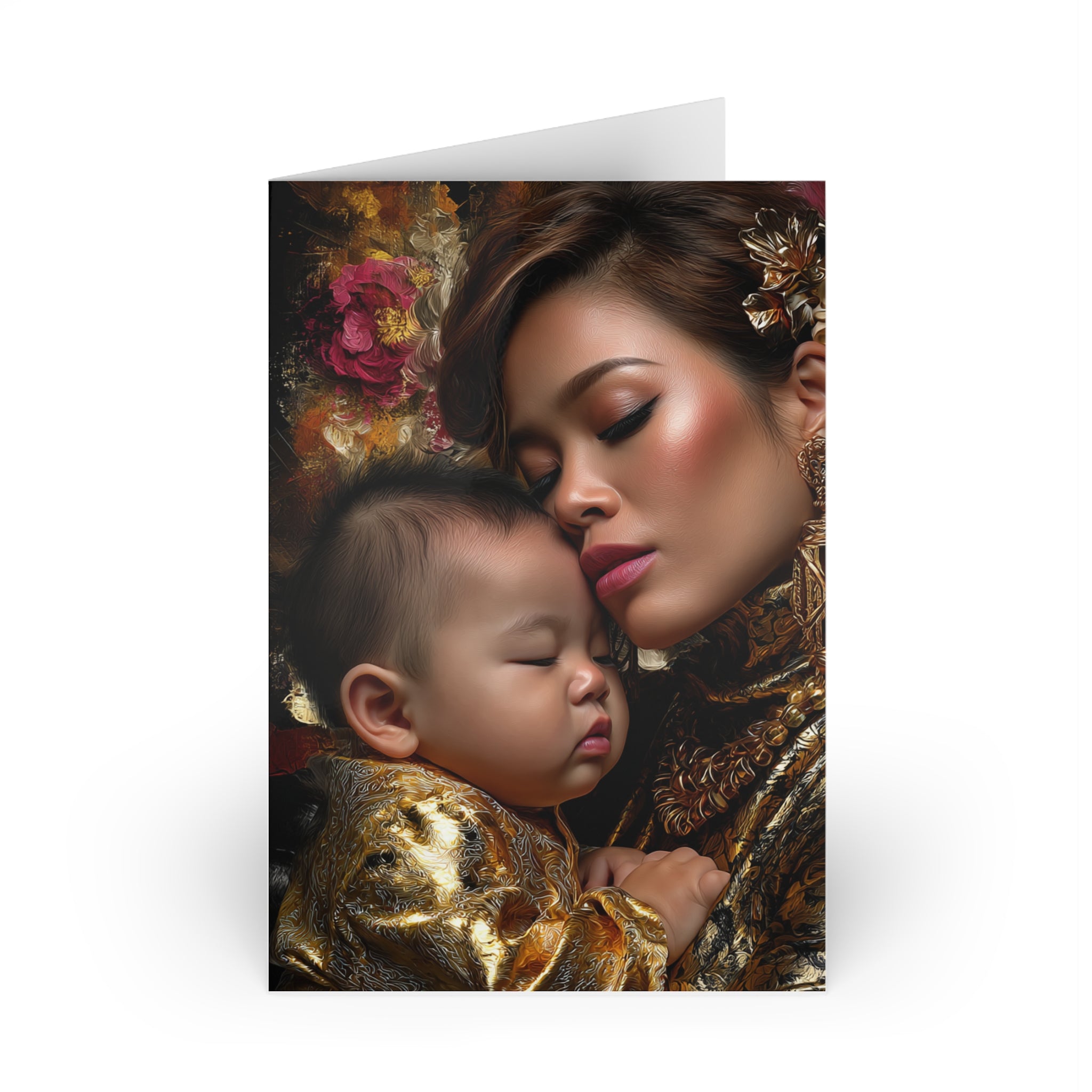 Greeting Card — Mother and Sleeping Baby Art Card (Blank Inside)