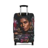 Portrait Art Luggage Cover — Bold Woman Face Travel Protector