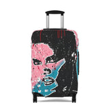Unbothered Luggage Cover – Pink & Teal Pop Art Travel Protector