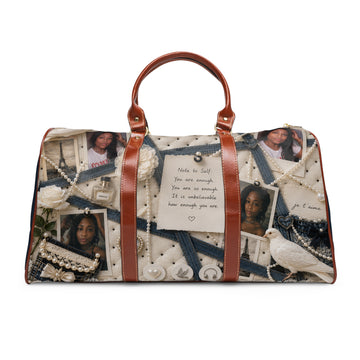 Waterproof Travel Bag - Personalized Photo Collage Duffle with Inspirational Note