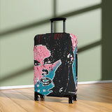 Unbothered Luggage Cover – Pink & Teal Pop Art Travel Protector