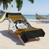 "Tina Turner Inspired Gold Series" Beach Towel with Bold Design