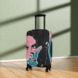 Unbothered Luggage Cover – Pink & Teal Pop Art Travel Protector