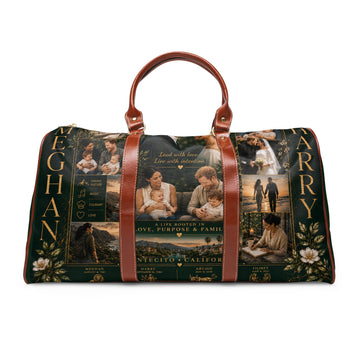 Personalized Royal Family Photo Waterproof Travel Bag — Custom Collage Duffel