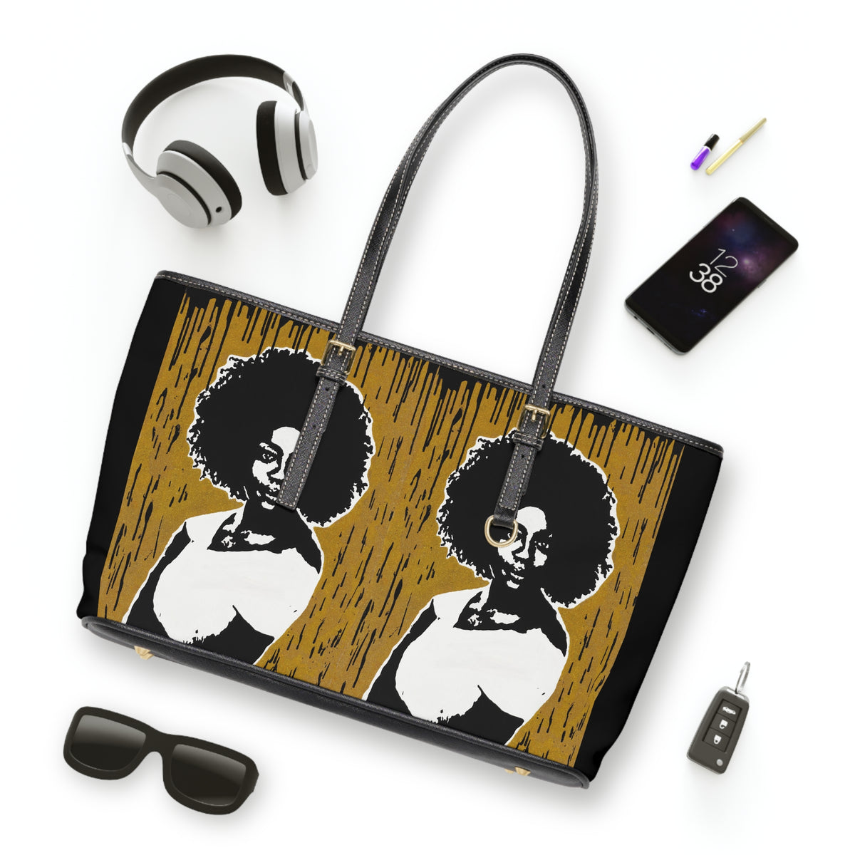 "Viola Davis Gold Series Tribute" PU Leather Shoulder Bag
