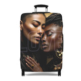 Luggage Cover – 'Love' Portrait Travel Suitcase Cover (Elegant Black Women Design)