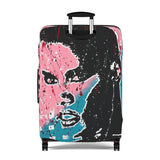 Unbothered Luggage Cover – Pink & Teal Pop Art Travel Protector