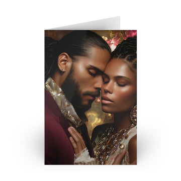 Romantic Portrait Greeting Card — Intimate Couple Art Card (1 or 10 pcs)