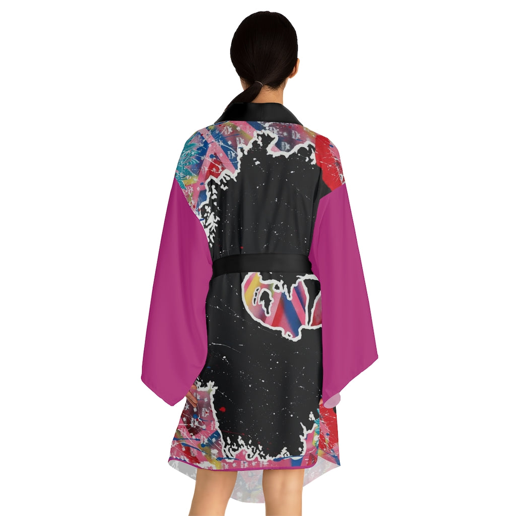 "Embodied-Diana Ross" Long Sleeve Kimono Robe