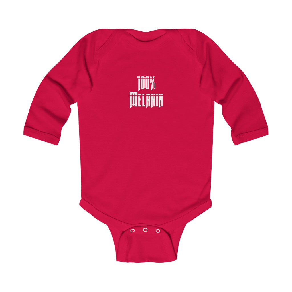 "100% Melanin" Infant Long Sleeve Bodysuit