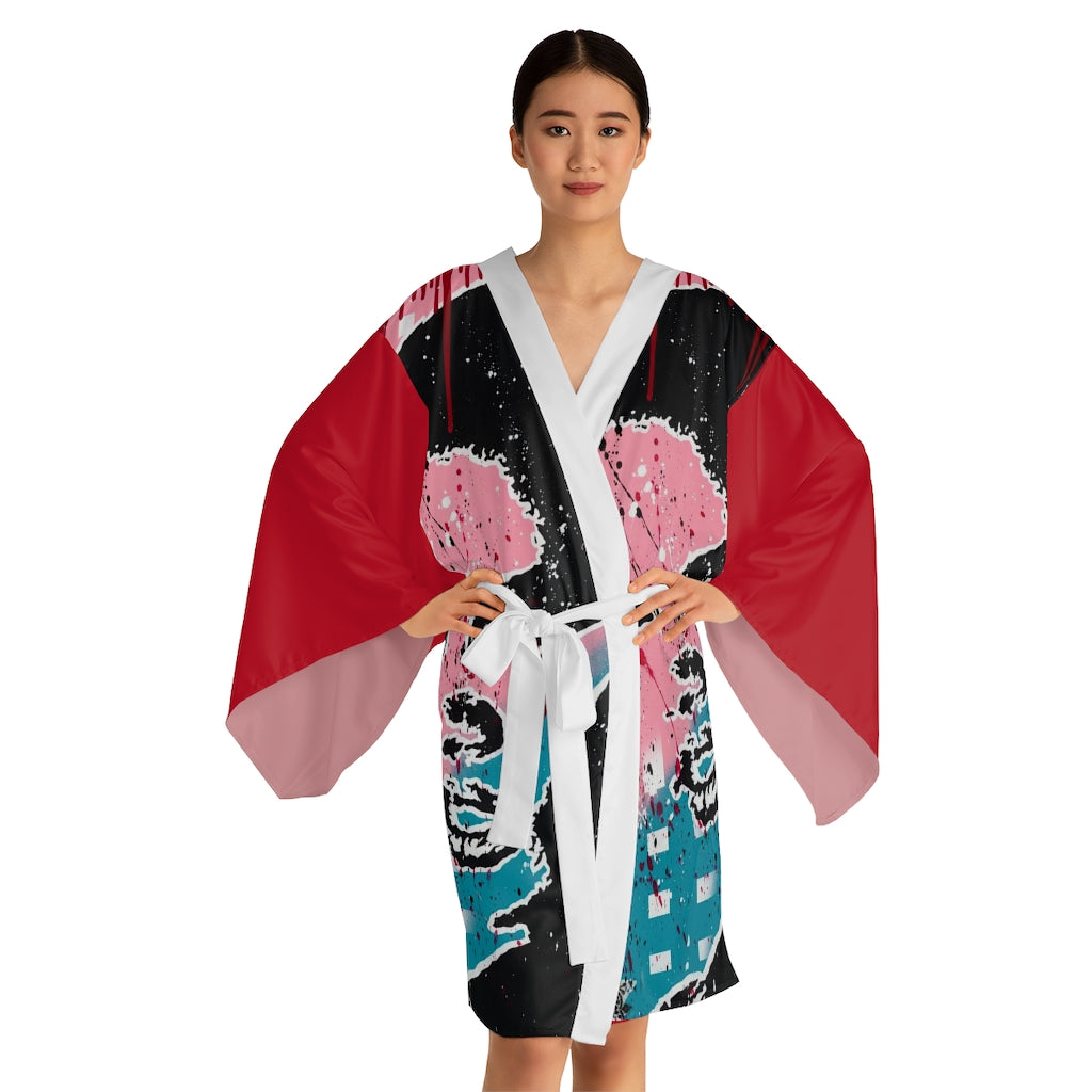 "Unbothered- Grace Jones" Long Sleeve Kimono Robe