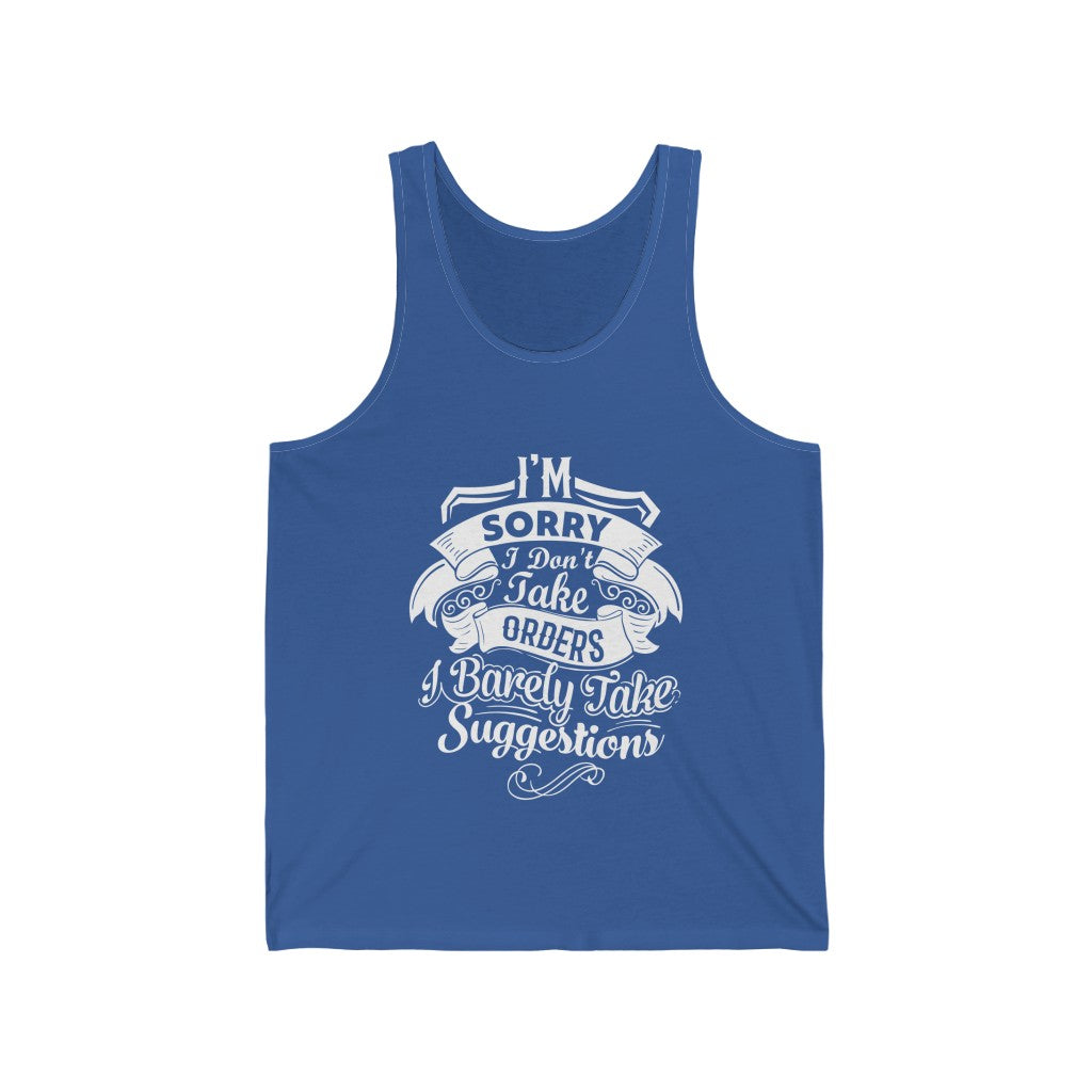 "I'm Sorry...." Unisex Jersey Tank