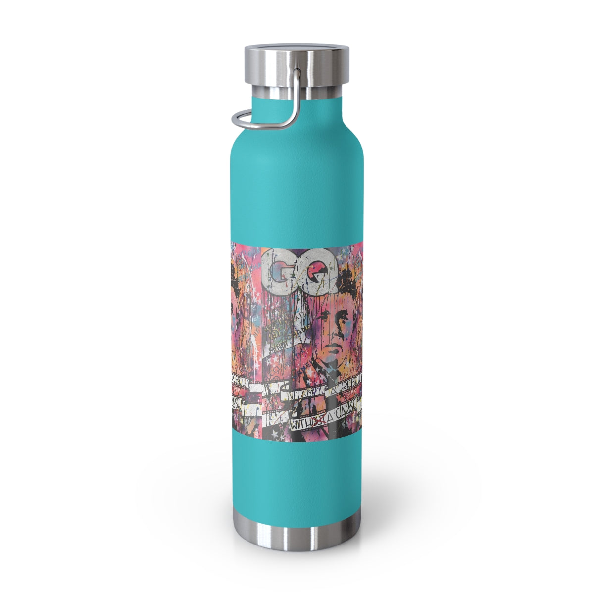 "Rebel With A Cause- Inspired By James Dean" Copper Vacuum Insulated Bottle, 22oz