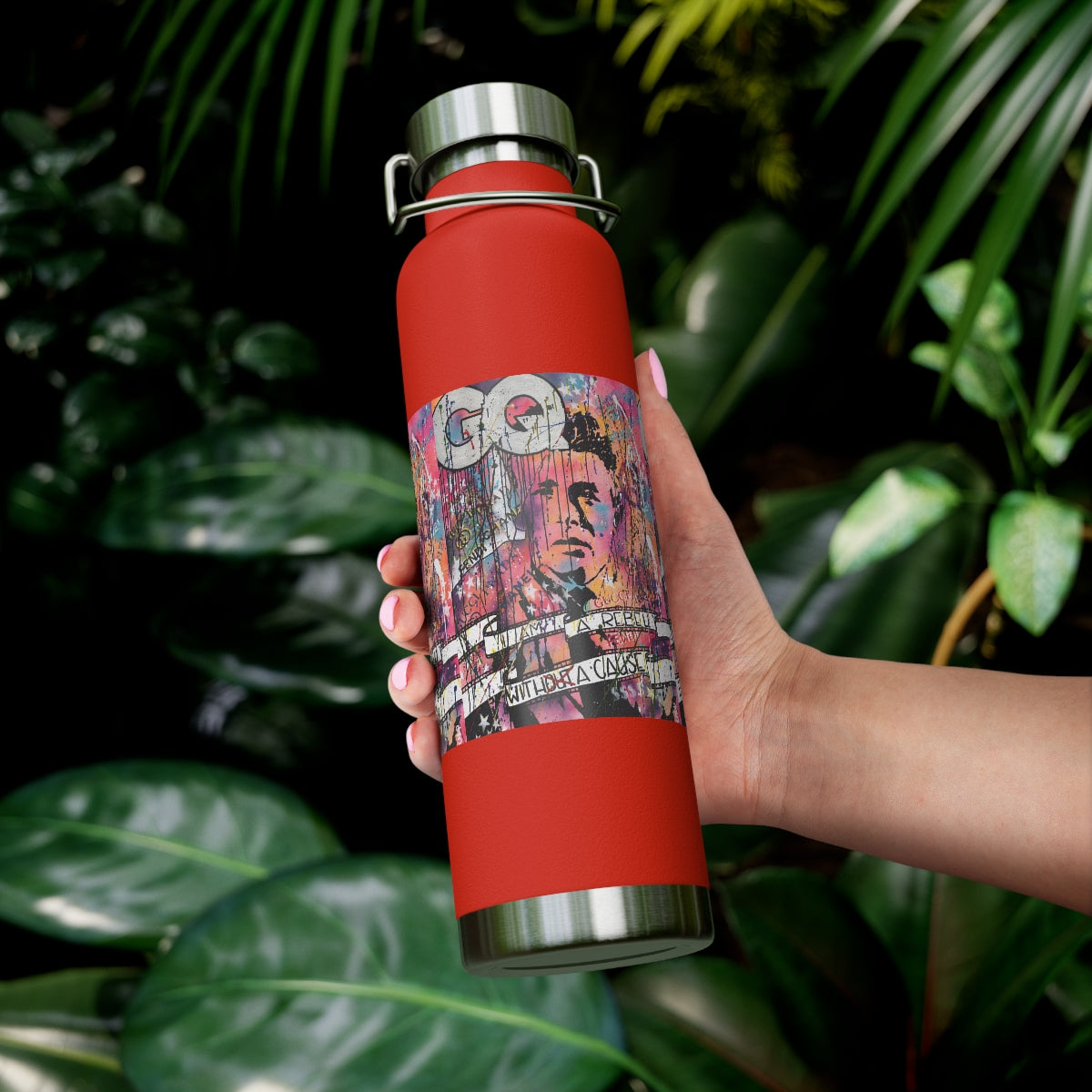 "Rebel With A Cause- Inspired By James Dean" Copper Vacuum Insulated Bottle, 22oz