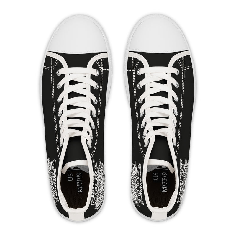 "Saying F*ck Off Is My Passive Way Of Not Punching You In The Face" Women's High Top Sneakers