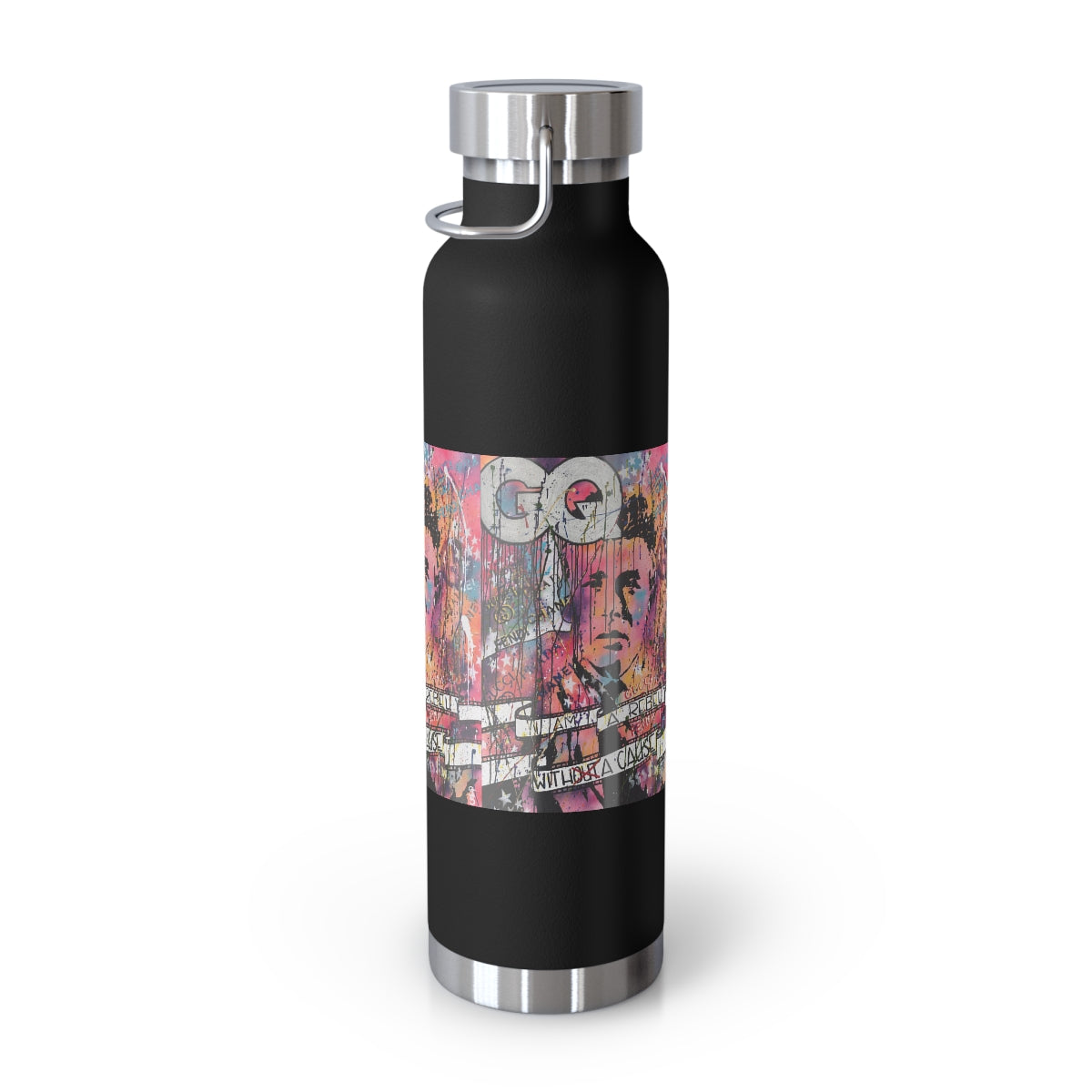 "Rebel With A Cause- Inspired By James Dean" Copper Vacuum Insulated Bottle, 22oz