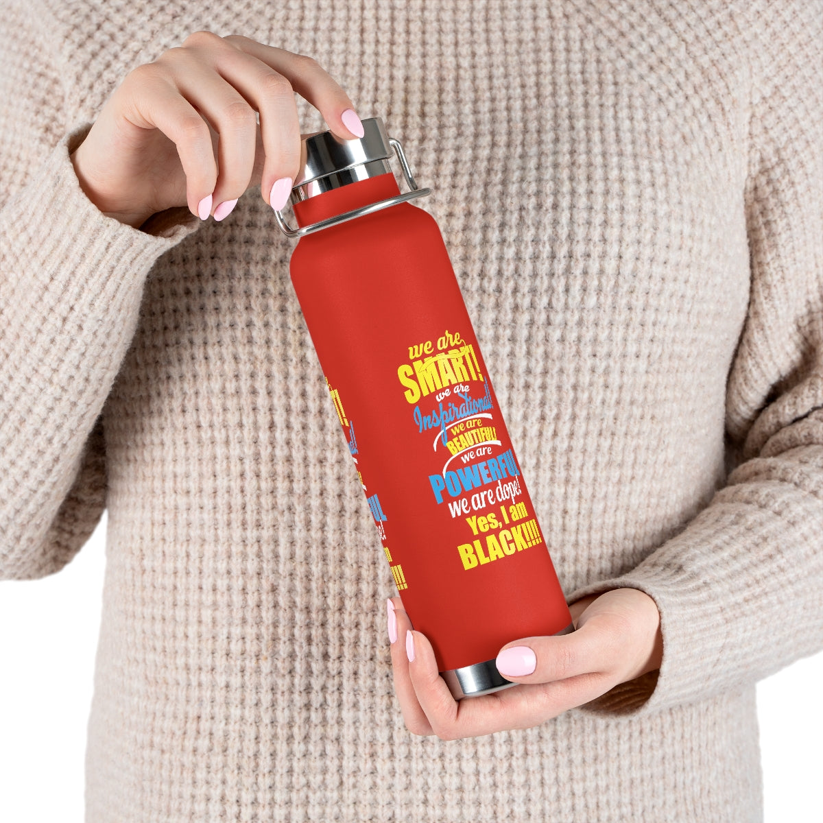 "We Are Smart...."Copper Vacuum Insulated Bottle, 22oz