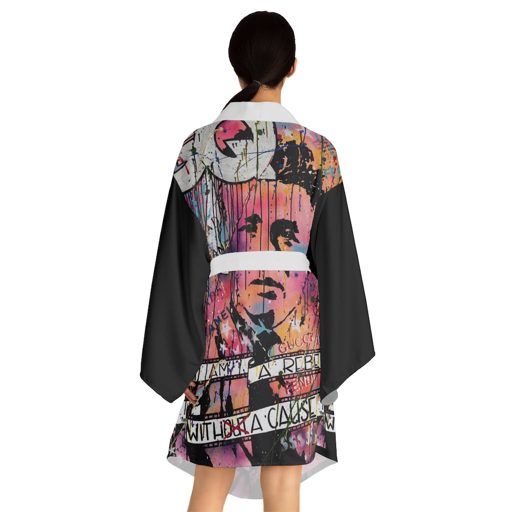 "Rebel With A Cause" Long Sleeve Kimono Robe