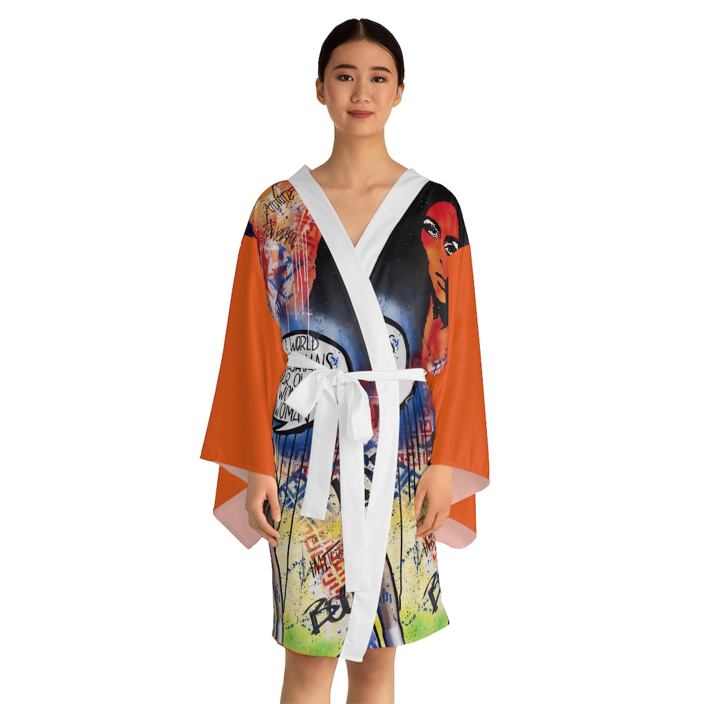 "Dare To Be Different" Long Sleeve Kimono Robe