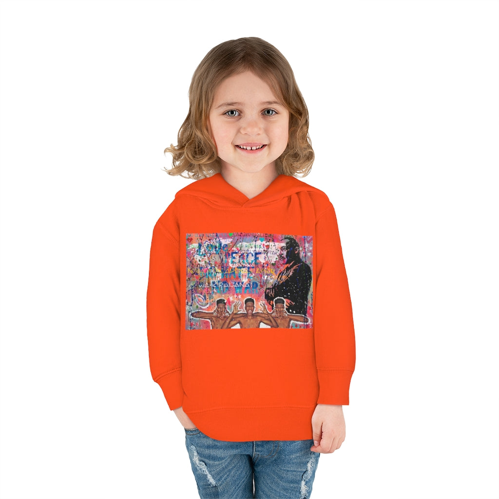 'No Hate Just Love" Toddler Pullover Fleece Hoodie