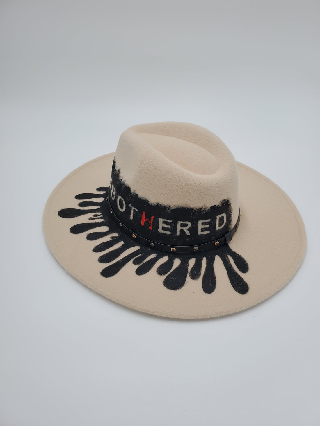 "Unbothered" Hand Painted Wide Brim Hat