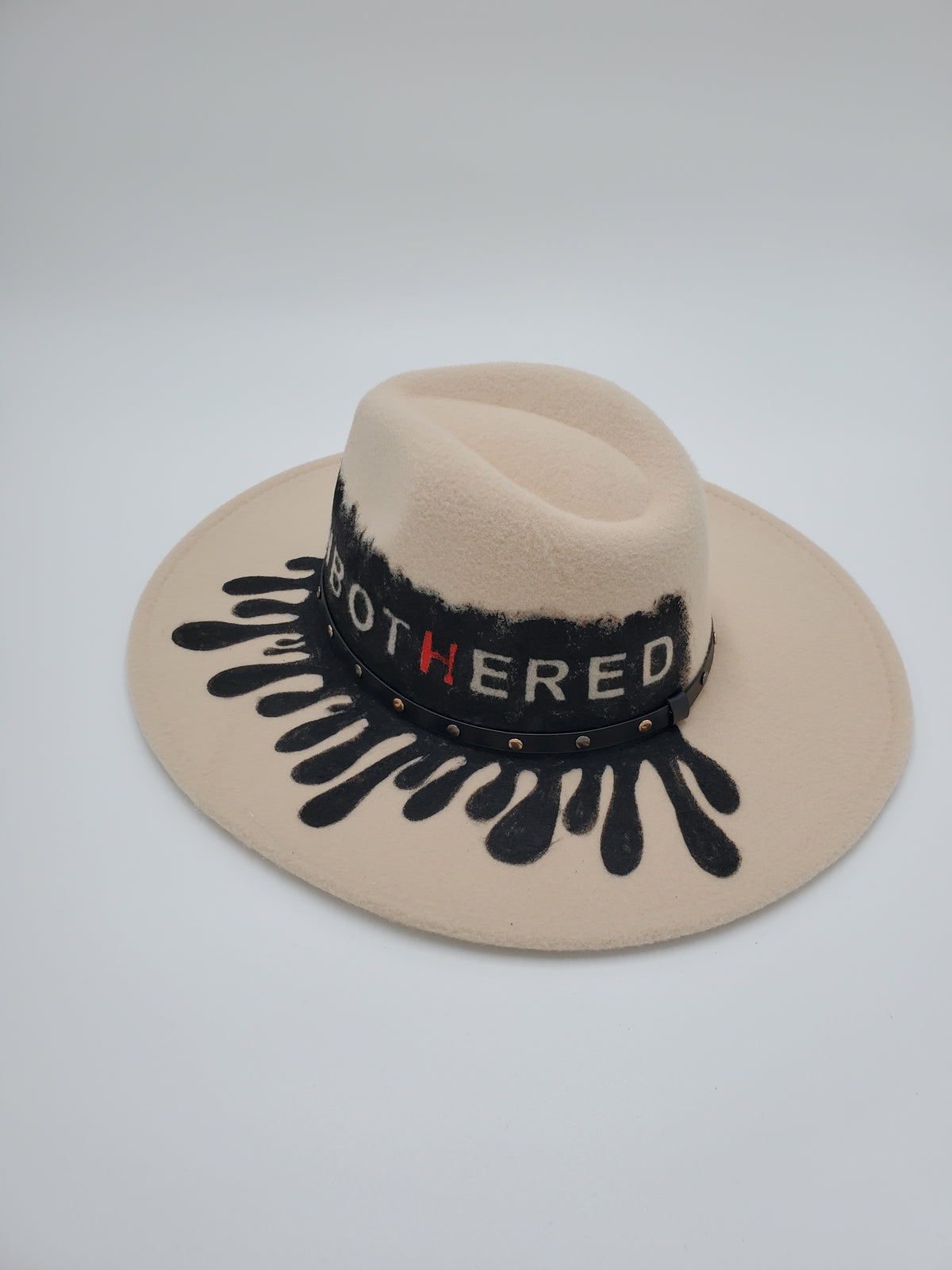 "Unbothered" Hand Painted Wide Brim Hat
