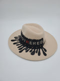 "Unbothered" Hand Painted Wide Brim Hat