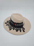 "Unbothered" Hand Painted Wide Brim Hat