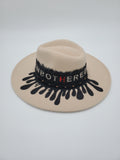 "Unbothered" Hand Painted Wide Brim Hat
