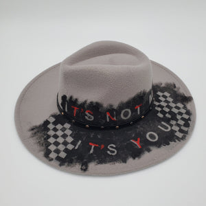 "It's Not Me, It's You" Hand Painted Wide Brim Hat