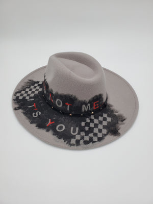 "It's Not Me, It's You" Hand Painted Wide Brim Hat