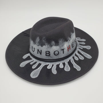 "Unbothered" Hand Painted Wide Brim Hat