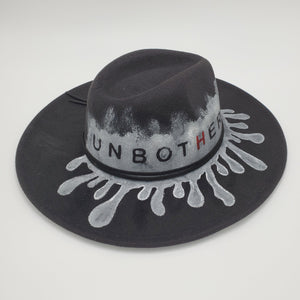 "Unbothered" Hand Painted Wide Brim Hat