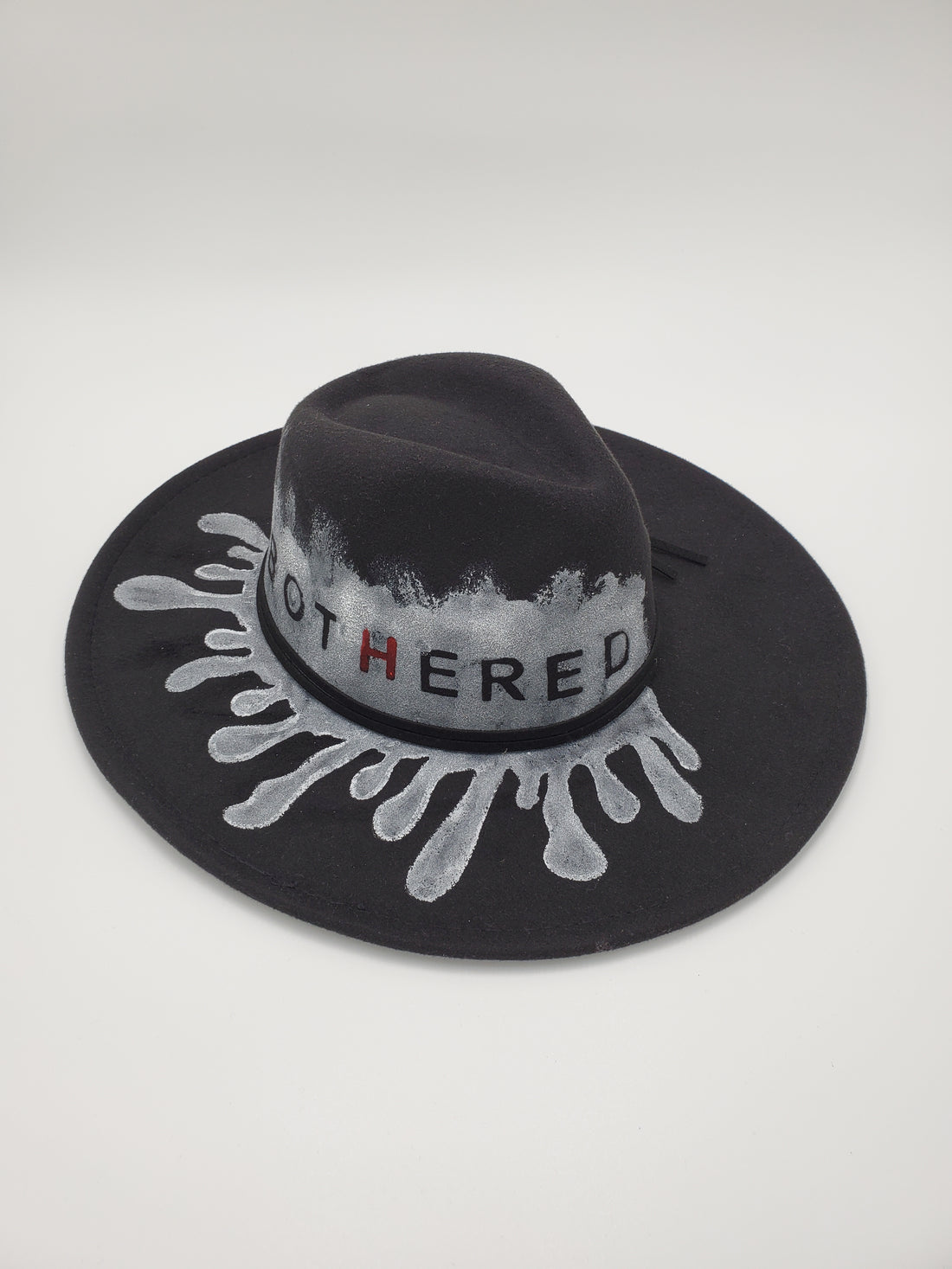 "Unbothered" Hand Painted Wide Brim Hat