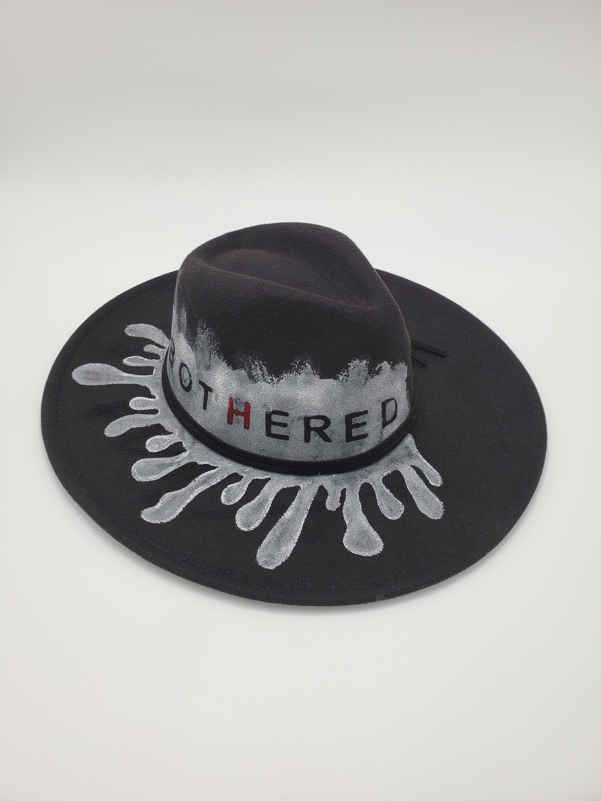 "Unbothered" Hand Painted Wide Brim Hat