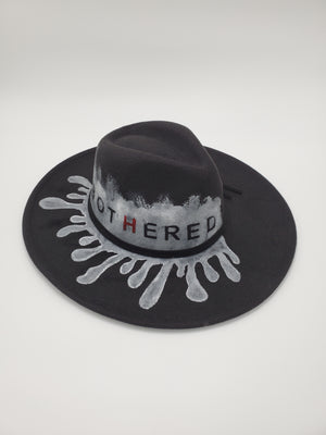 "Unbothered" Hand Painted Wide Brim Hat