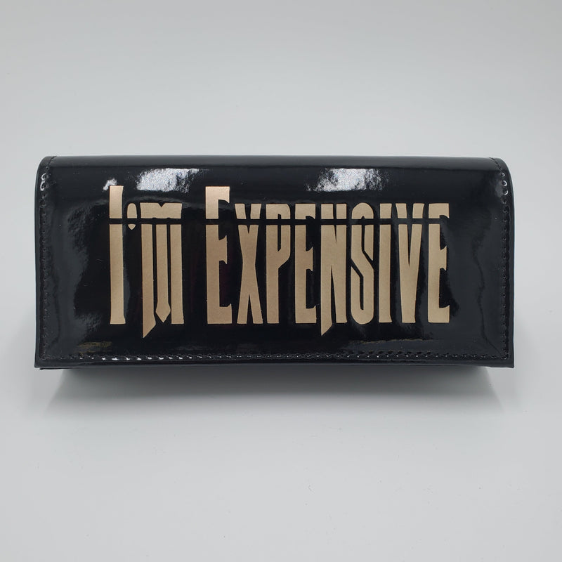 Black "I'm Expensive" PU Clutch Purse