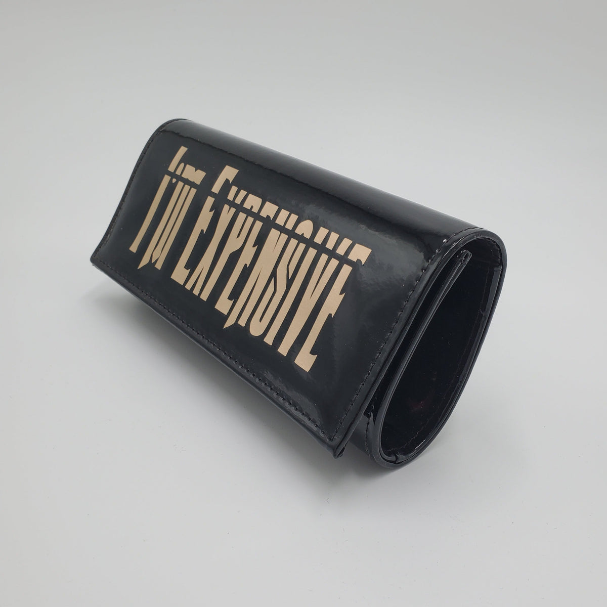 Black "I'm Expensive" PU Clutch Purse
