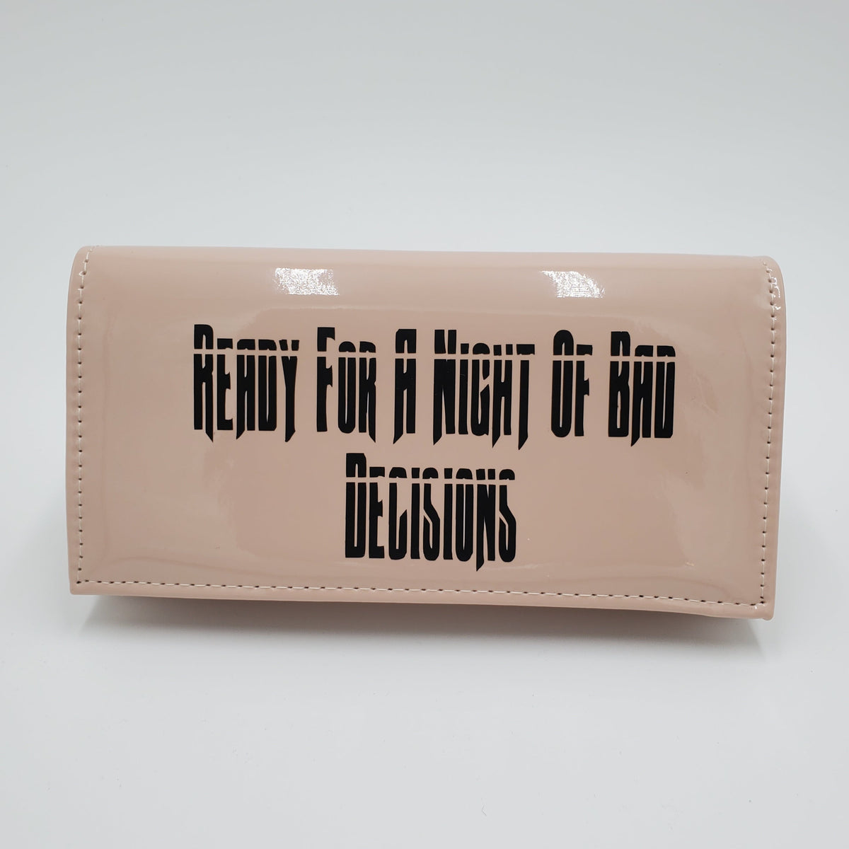 Beige "Ready For A Night Of Bad Decisions" PU Clutch Purse