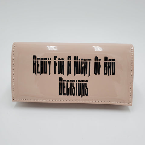 Beige "Ready For A Night Of Bad Decisions" PU Clutch Purse