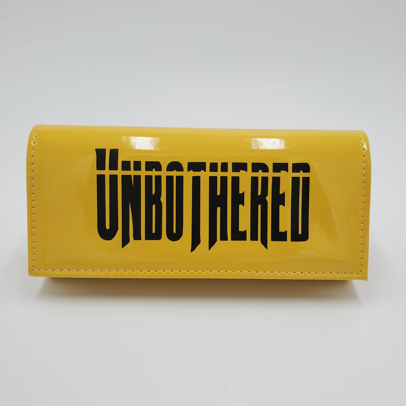 Yellow "Unbothered" PU Clutch Purse